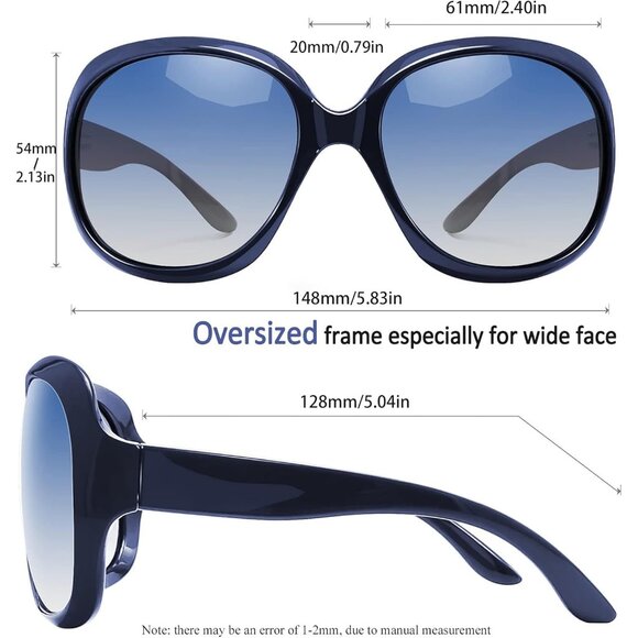 Women\'s Blue Gradient Trendy Polarized Driving Sun Glasses UV Protective main image 5